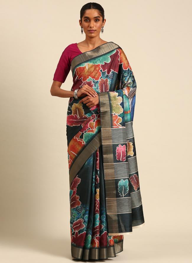 Cotton Pink Casual Wear Printed Saree